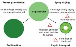 Freeze granulation vs spray drying